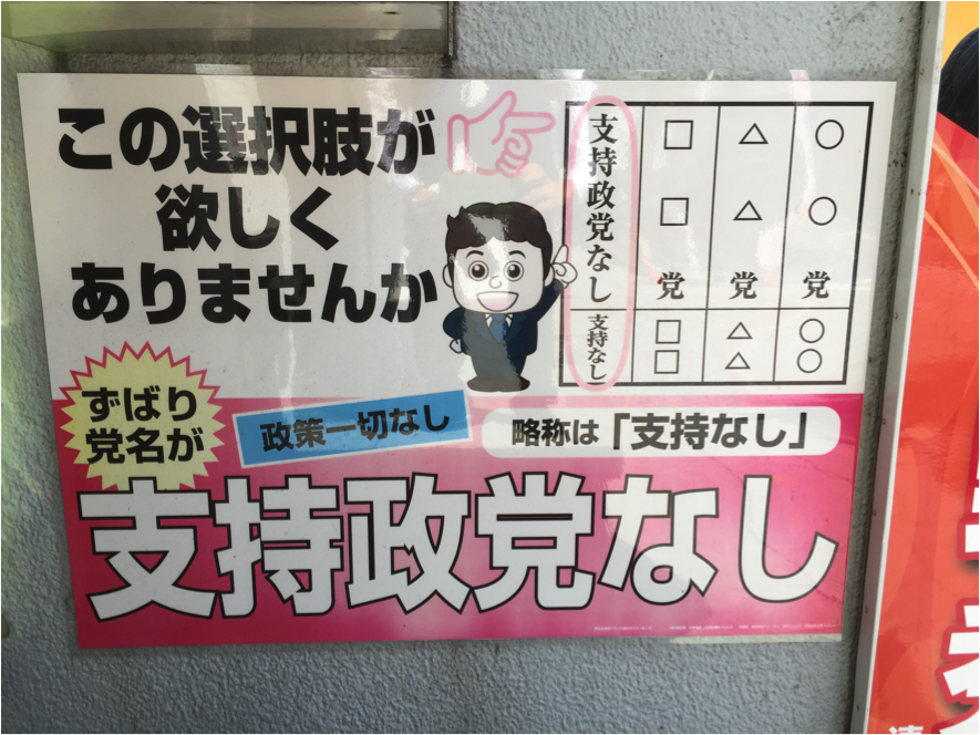 党本部が入るビルに掲示されているポスター