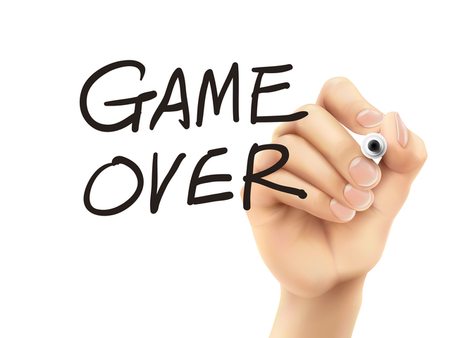 game over words written by hand