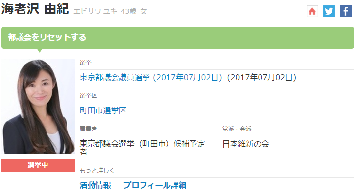 東京維新の会海老沢由紀